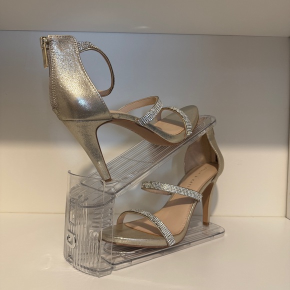 Kelly and Katie Courtnee Rhinestone Sandals. Size 8.5. Color: Champagne Gold. - Picture 2 of 4